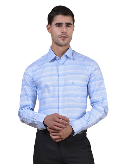 Formal Shirt for Men l Breathable & Soft with Color Fastness Regular Fit Spread Collar Neck Cotton Fabric Striped Pattern
