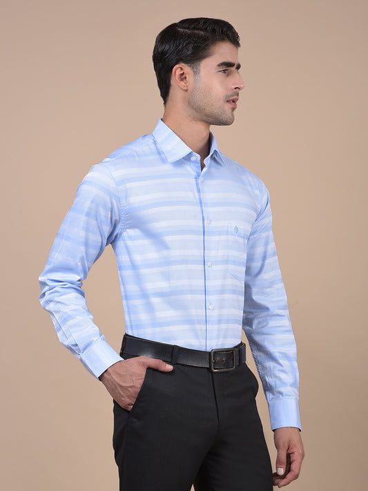 Formal Shirt for Men l Breathable & Soft with Color Fastness Regular Fit Spread Collar Neck Cotton Fabric Striped Pattern