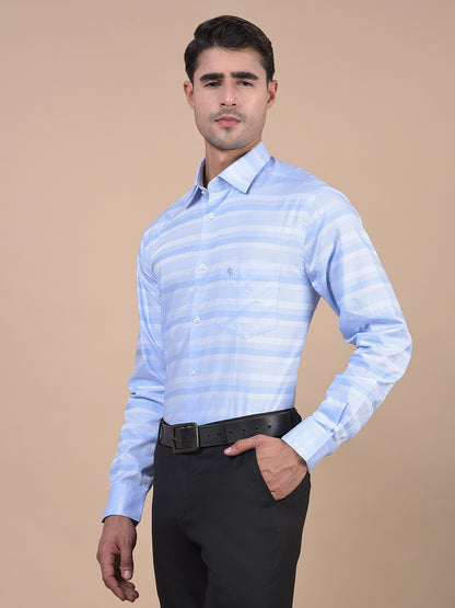 Formal Shirt for Men l Breathable & Soft with Color Fastness Regular Fit Spread Collar Neck Cotton Fabric Striped Pattern