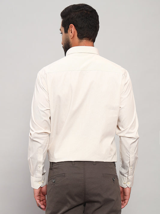 Formal Shirt for Men l Breathable & Soft with Color Fastness Regular Fit Spread Collar Neck Cotton Fabric Striped Pattern