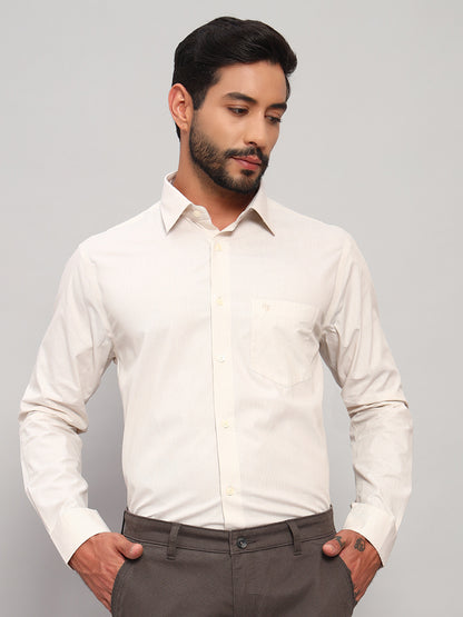 Formal Shirt for Men l Breathable & Soft with Color Fastness Regular Fit Spread Collar Neck Cotton Fabric Striped Pattern