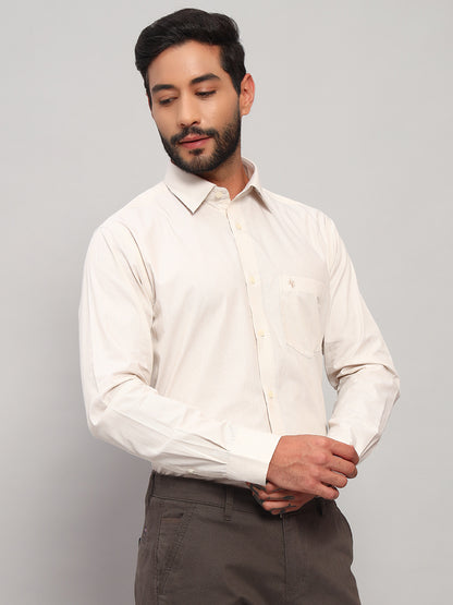 Formal Shirt for Men l Breathable & Soft with Color Fastness Regular Fit Spread Collar Neck Cotton Fabric Striped Pattern