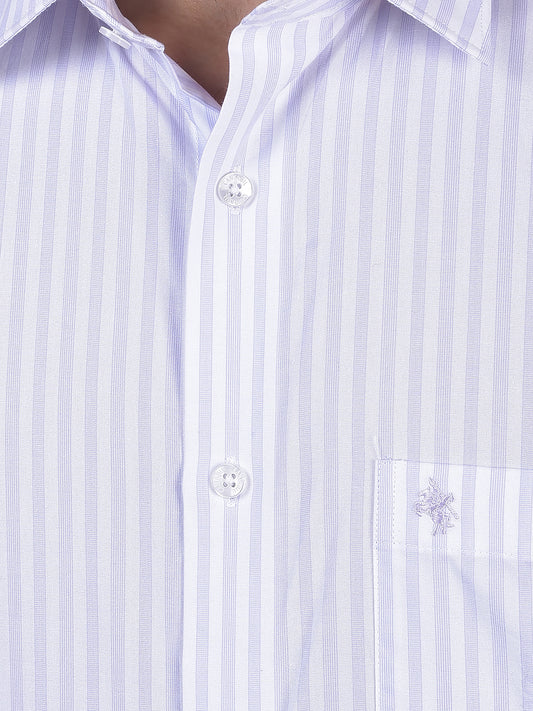 Formal Shirt for Men l Breathable & Soft with Color Fastness Regular Fit Spread Collar Neck Cotton Fabric Striped Pattern