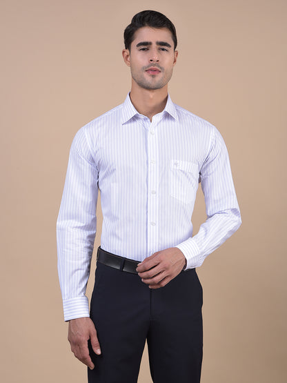 Formal Shirt for Men l Breathable & Soft with Color Fastness Regular Fit Spread Collar Neck Cotton Fabric Striped Pattern