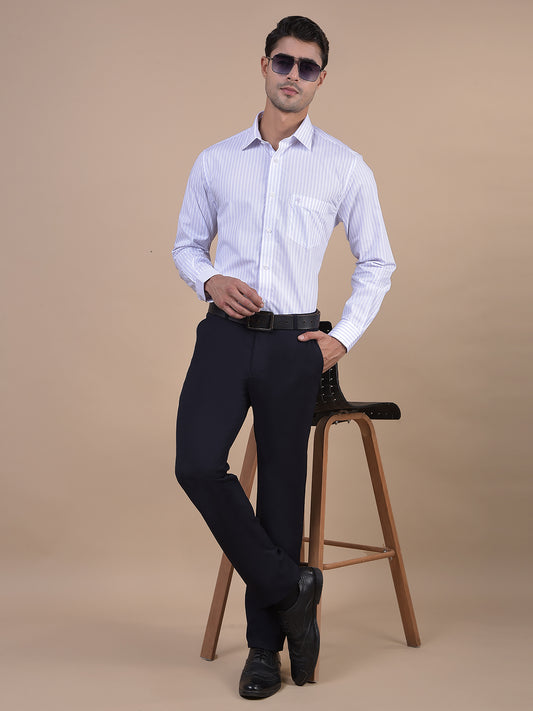 Formal Shirt for Men l Breathable & Soft with Color Fastness Regular Fit Spread Collar Neck Cotton Fabric Striped Pattern
