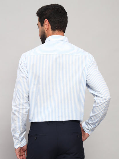 Formal Shirt for Men l Breathable & Soft with Color Fastness Regular Fit Spread Collar Neck Cotton Fabric Striped Pattern