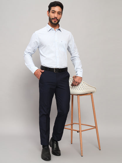 Formal Shirt for Men l Breathable & Soft with Color Fastness Regular Fit Spread Collar Neck Cotton Fabric Striped Pattern