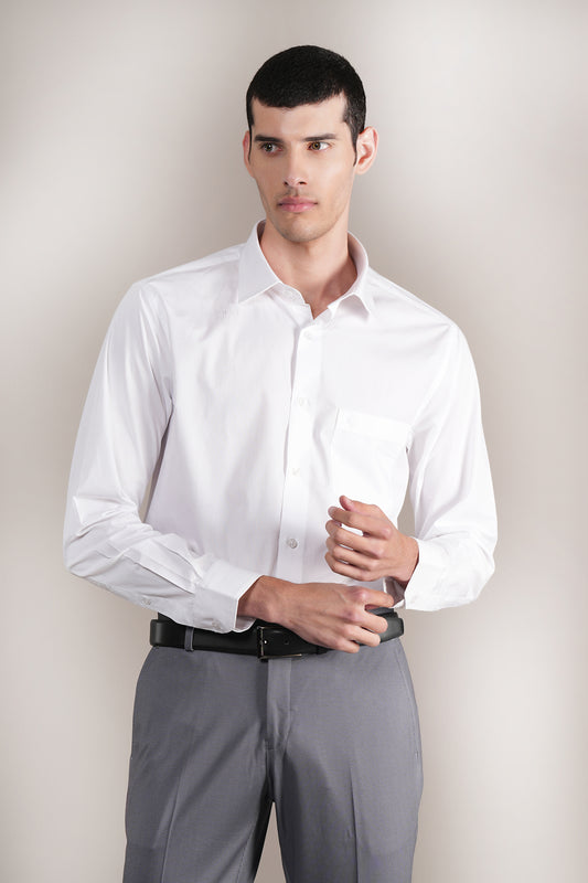 Formal Shirt for Men l Breathable & Soft with Color Fastness Regular Fit Spread Collar Neck Cotton Fabric Solid Pattern