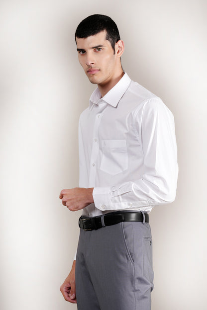 Formal Shirt for Men l Breathable & Soft with Color Fastness Regular Fit Spread Collar Neck Cotton Fabric Solid Pattern