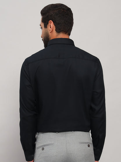 Formal Shirt for Men l Breathable & Soft with Color Fastness Regular Fit Spread Collar Neck Cotton Fabric Self Design Pattern