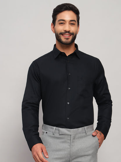 Formal Shirt for Men l Breathable & Soft with Color Fastness Regular Fit Spread Collar Neck Cotton Fabric Self Design Pattern