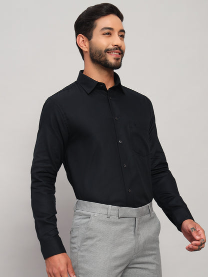 Formal Shirt for Men l Breathable & Soft with Color Fastness Regular Fit Spread Collar Neck Cotton Fabric Self Design Pattern