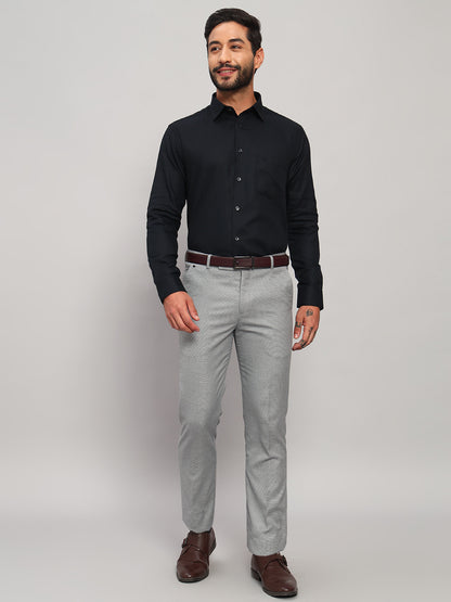 Formal Shirt for Men l Breathable & Soft with Color Fastness Regular Fit Spread Collar Neck Cotton Fabric Self Design Pattern