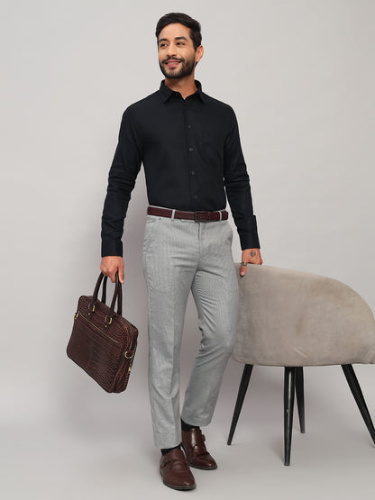 Formal Shirt for Men l Breathable & Soft with Color Fastness Regular Fit Spread Collar Neck Cotton Fabric Self Design Pattern