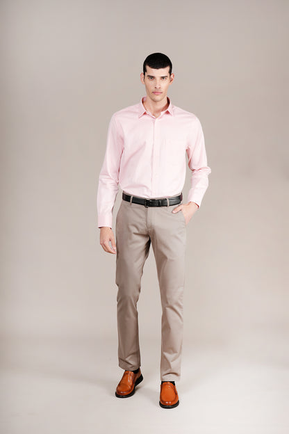 Formal Shirt for Men l Breathable & Soft with Color Fastness Regular Fit Spread Collar Neck Cotton Fabric Self Design Pattern