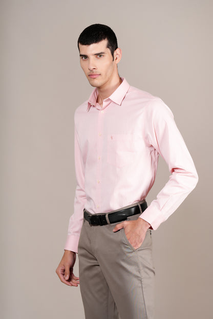 Formal Shirt for Men l Breathable & Soft with Color Fastness Regular Fit Spread Collar Neck Cotton Fabric Self Design Pattern