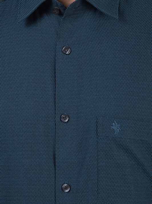 Formal Shirt for Men l Breathable & Soft with Color Fastness Regular Fit Spread Collar Neck Cotton Fabric Self Design Pattern