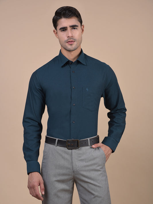 Formal Shirt for Men l Breathable & Soft with Color Fastness Regular Fit Spread Collar Neck Cotton Fabric Self Design Pattern