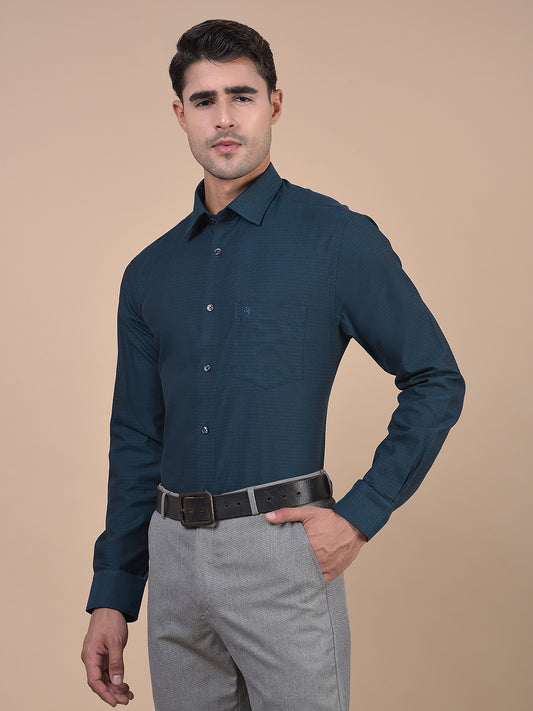Formal Shirt for Men l Breathable & Soft with Color Fastness Regular Fit Spread Collar Neck Cotton Fabric Self Design Pattern