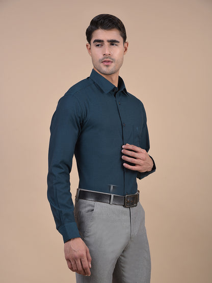 Formal Shirt for Men l Breathable & Soft with Color Fastness Regular Fit Spread Collar Neck Cotton Fabric Self Design Pattern