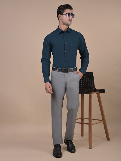 Formal Shirt for Men l Breathable & Soft with Color Fastness Regular Fit Spread Collar Neck Cotton Fabric Self Design Pattern