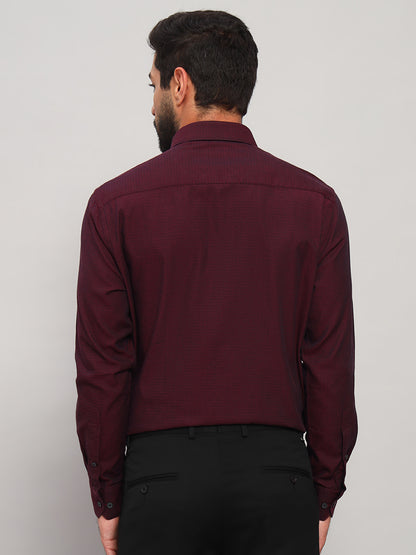 Formal Shirt for Men l Breathable & Soft with Color Fastness Regular Fit Spread Collar Neck Cotton Fabric Self Design Pattern