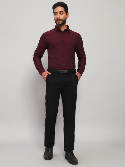 Formal Shirt for Men l Breathable & Soft with Color Fastness Regular Fit Spread Collar Neck Cotton Fabric Self Design Pattern