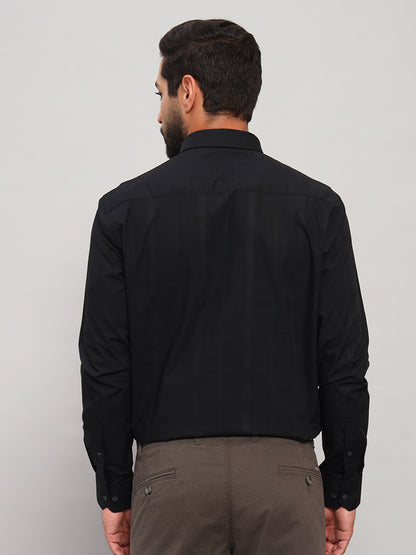 Formal Shirt for Men l Breathable & Soft with Color Fastness Regular Fit Spread Collar Neck Cotton Fabric Checkered Pattern