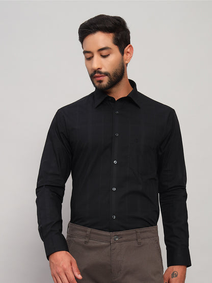 Formal Shirt for Men l Breathable & Soft with Color Fastness Regular Fit Spread Collar Neck Cotton Fabric Checkered Pattern