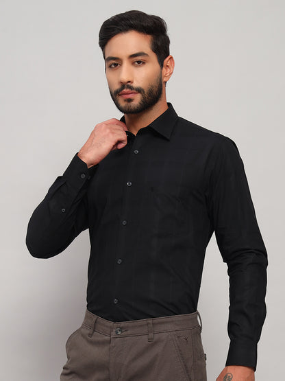 Formal Shirt for Men l Breathable & Soft with Color Fastness Regular Fit Spread Collar Neck Cotton Fabric Checkered Pattern