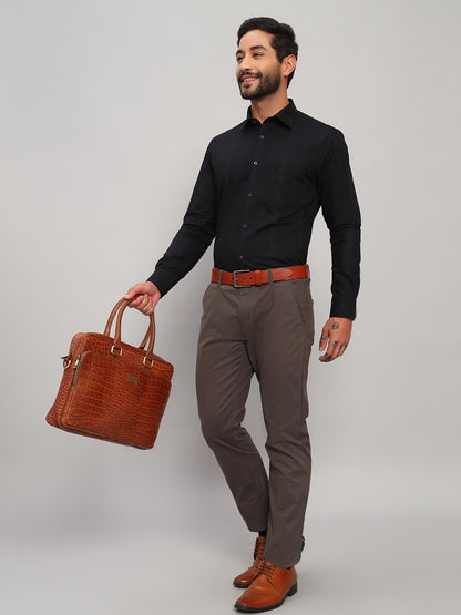 Formal Shirt for Men l Breathable & Soft with Color Fastness Regular Fit Spread Collar Neck Cotton Fabric Checkered Pattern