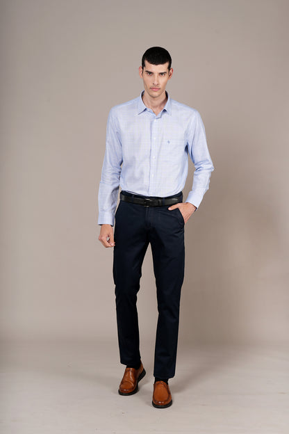 Formal Shirt for Men l Breathable & Soft with Color Fastness Regular Fit Spread Collar Neck Cotton Fabric Checkered Pattern