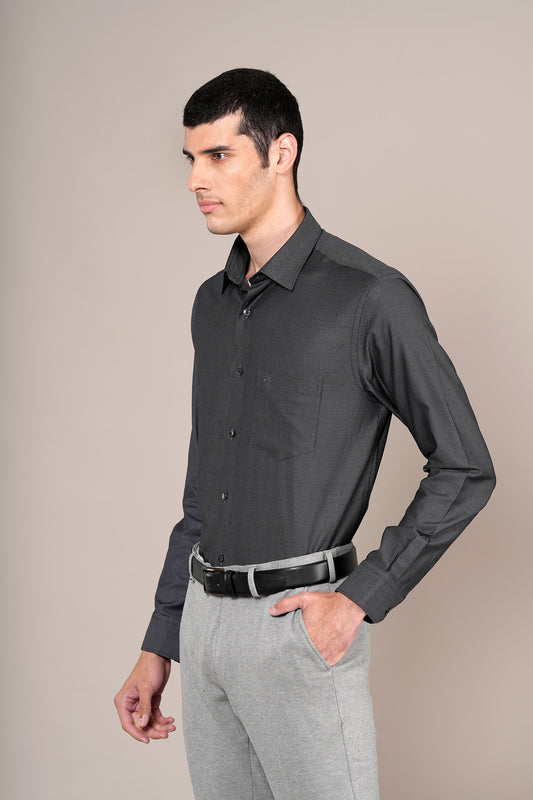 Formal Shirt for Men l Breathable & Soft with Color Fastness Regular Fit Spread Collar Neck Cotton Fabric Self Design Pattern