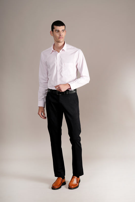 Formal Shirt for Men l Breathable & Soft with Color Fastness Regular Fit Spread Collar Neck Cotton Fabric Striped Pattern