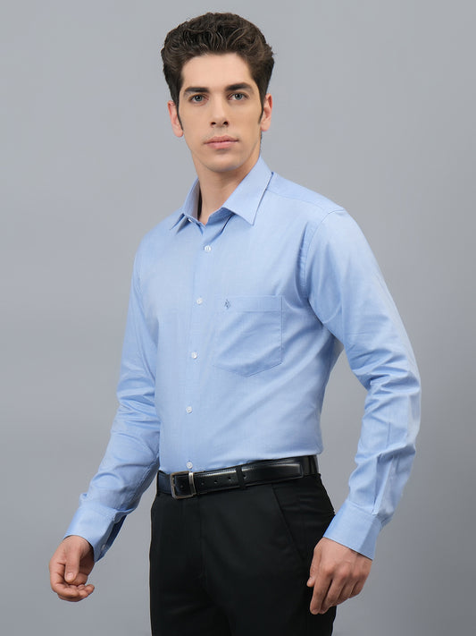 Formal Shirt for Men l Breathable & Soft with Color Fastness Regular Fit Spread Collar Neck Cotton Fabric Self Design Pattern