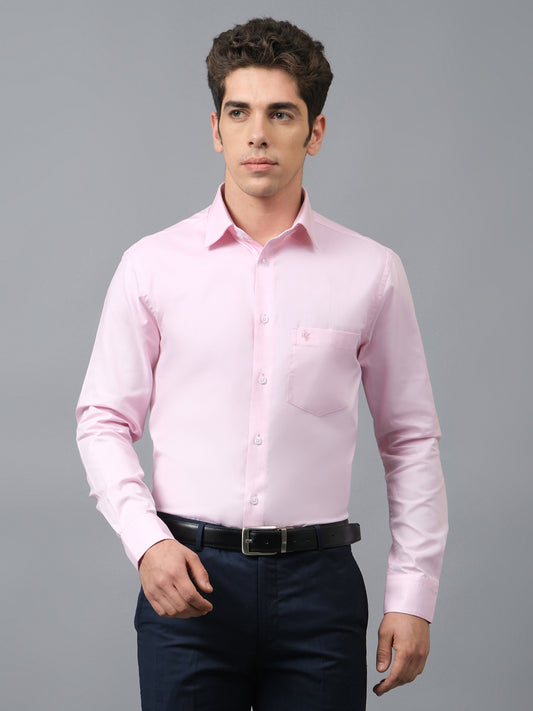 Formal Shirt for Men l Breathable & Soft with Color Fastness Regular Fit Spread Collar Neck Cotton Fabric Self Design Pattern