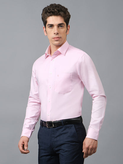 Formal Shirt for Men l Breathable & Soft with Color Fastness Regular Fit Spread Collar Neck Cotton Fabric Self Design Pattern