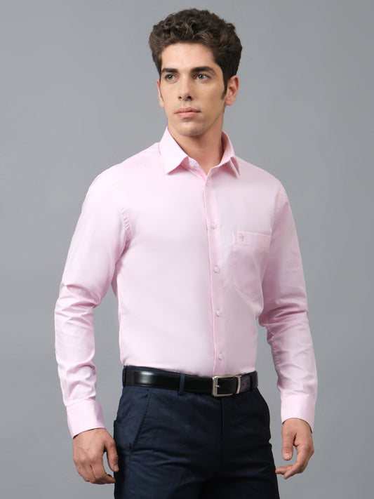 Formal Shirt for Men l Breathable & Soft with Color Fastness Regular Fit Spread Collar Neck Cotton Fabric Self Design Pattern