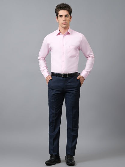 Formal Shirt for Men l Breathable & Soft with Color Fastness Regular Fit Spread Collar Neck Cotton Fabric Self Design Pattern