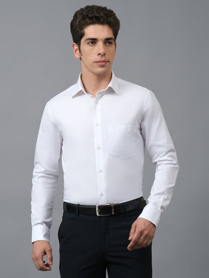Formal Shirt for Men l Breathable & Soft with Color Fastness Regular Fit Spread Collar Neck Cotton Fabric Self Design Pattern