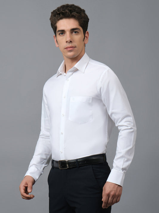 Formal Shirt for Men l Breathable & Soft with Color Fastness Regular Fit Spread Collar Neck Cotton Fabric Self Design Pattern