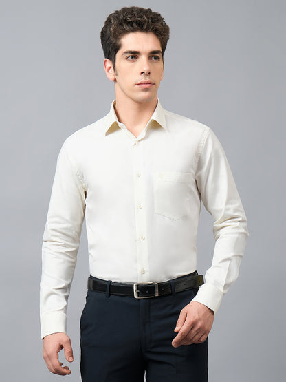 Formal Shirt for Men l Breathable & Soft with Color Fastness Regular Fit Spread Collar Neck Cotton Fabric Self Design Pattern