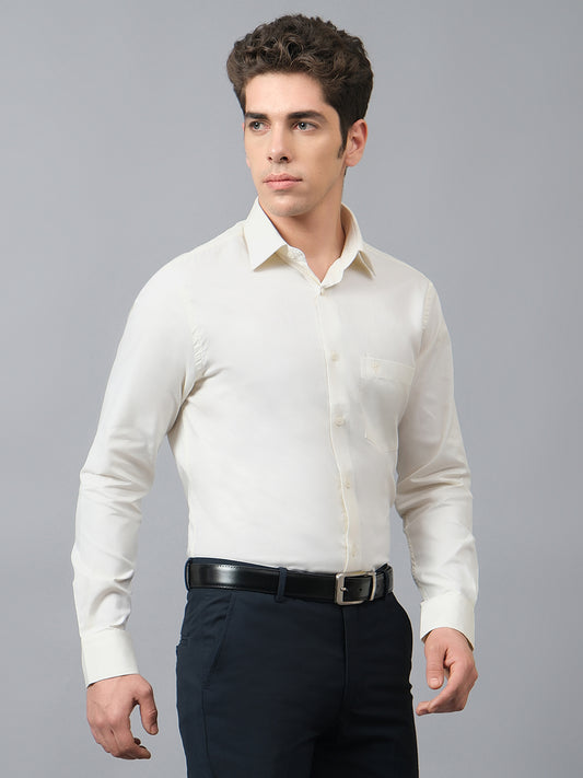 Formal Shirt for Men l Breathable & Soft with Color Fastness Regular Fit Spread Collar Neck Cotton Fabric Self Design Pattern