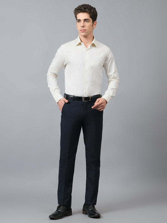 Formal Shirt for Men l Breathable & Soft with Color Fastness Regular Fit Spread Collar Neck Cotton Fabric Self Design Pattern