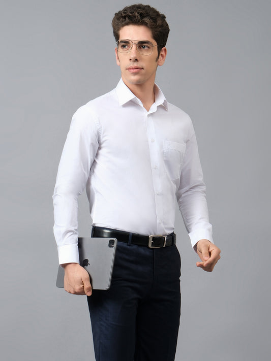 Formal Shirt for Men l Breathable & Soft with Color Fastness Regular Fit Spread Collar Neck Cotton Fabric Solid Pattern