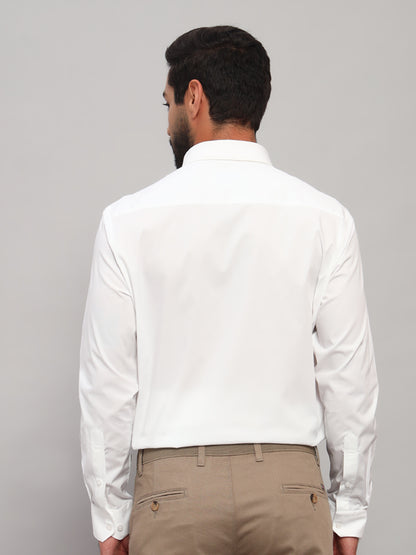 Formal Shirt for Men l Breathable & Soft with Color Fastness Regular Fit Spread Collar Neck Cotton Blend Fabric Solid Pattern