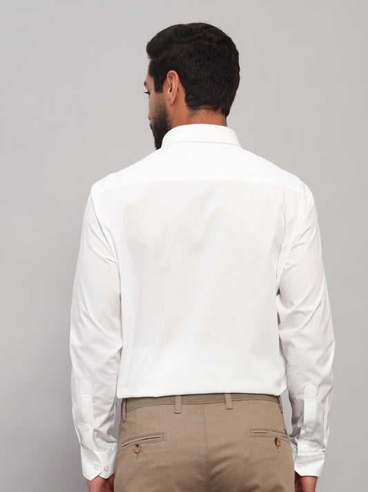 Formal Shirt for Men l Breathable & Soft with Color Fastness Regular Fit Spread Collar Neck Cotton Blend Fabric Solid Pattern