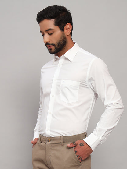 Formal Shirt for Men l Breathable & Soft with Color Fastness Regular Fit Spread Collar Neck Cotton Blend Fabric Solid Pattern