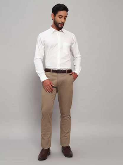 Formal Shirt for Men l Breathable & Soft with Color Fastness Regular Fit Spread Collar Neck Cotton Blend Fabric Solid Pattern