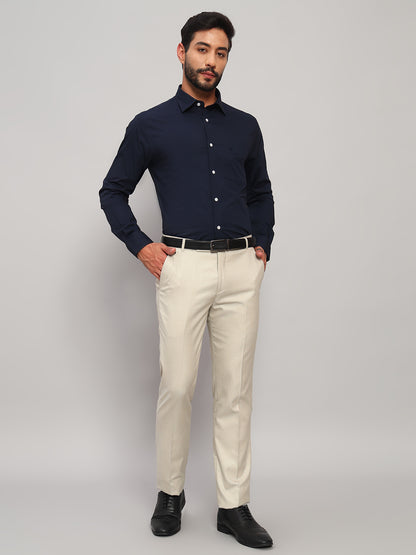 Formal Shirt for Men l Breathable & Soft with Color Fastness Regular Fit Spread Collar Neck Cotton Blend Fabric Solid Pattern